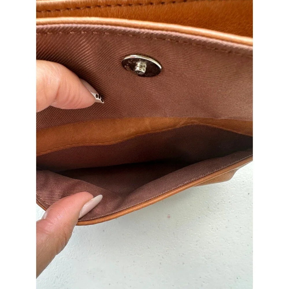 Vintage Fossil Front Flap Pocket Leather Organizer Dual Zipper Crossbody Bag